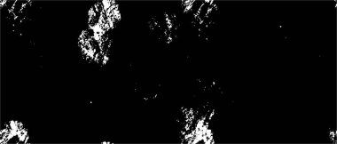 Grunge üst üste biniyor. Soyut siyah-beyaz vektör arkaplanı. Çatlak, leke ve noktalarda kirli desenli tek renkli klasik yüzey. Karanlık korku tarzında eski bir duvar.