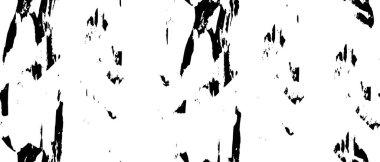 Grunge üst üste biniyor. Soyut siyah-beyaz vektör arkaplanı. Çatlak, leke ve noktalarda kirli desenli tek renkli klasik yüzey. Karanlık korku tarzında eski bir duvar.