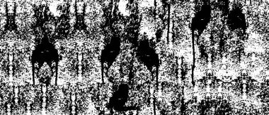 Grunge üst üste biniyor. Soyut siyah-beyaz vektör arkaplanı. Çatlak, leke ve noktalarda kirli desenli tek renkli klasik yüzey. Karanlık korku tarzında eski bir duvar.