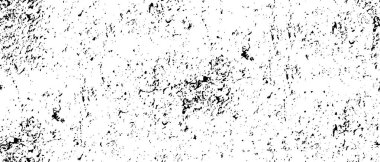 Grunge üst üste biniyor. Soyut siyah-beyaz vektör arkaplanı. Çatlak, leke ve noktalarda kirli desenli tek renkli klasik yüzey. Karanlık korku tarzında eski bir duvar.