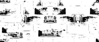 Grunge black and white pattern. Monochrome particles abstract texture. Background of cracks, scuffs, chips, stains, ink spots, lines. Dark design background surface. Gray printing element