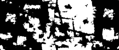 Grunge black and white pattern. Monochrome particles abstract texture. Background of cracks, scuffs, chips, stains, ink spots, lines. Dark design background surface. Gray printing element