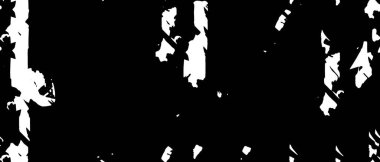 Grunge üst üste biniyor. Soyut siyah-beyaz vektör arkaplanı. Çatlak, leke ve noktalarda kirli desenli tek renkli klasik yüzey. Karanlık korku tarzında eski bir duvar.