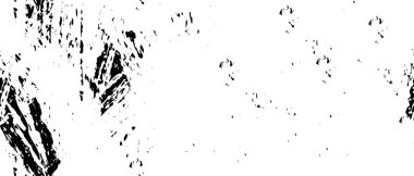 Grunge üst üste biniyor. Soyut siyah-beyaz vektör arkaplanı. Çatlak, leke ve noktalarda kirli desenli tek renkli klasik yüzey. Karanlık korku tarzında eski bir duvar.