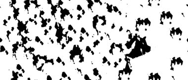 Grunge üst üste biniyor. Soyut siyah-beyaz vektör arkaplanı. Çatlak, leke ve noktalarda kirli desenli tek renkli klasik yüzey. Karanlık korku tarzında eski bir duvar.