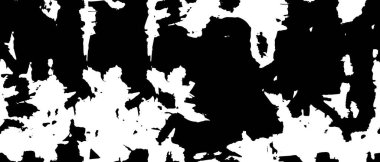 Grunge üst üste biniyor. Soyut siyah-beyaz vektör arkaplanı. Çatlak, leke ve noktalarda kirli desenli tek renkli klasik yüzey. Karanlık korku tarzında eski bir duvar.