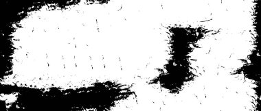 Grunge üst üste biniyor. Soyut siyah-beyaz vektör arkaplanı. Çatlak, leke ve noktalarda kirli desenli tek renkli klasik yüzey. Karanlık korku tarzında eski bir duvar.