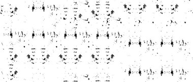 Grunge üst üste biniyor. Soyut siyah-beyaz vektör arkaplanı. Çatlak, leke ve noktalarda kirli desenli tek renkli klasik yüzey. Karanlık korku tarzında eski bir duvar.