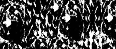 Grunge üst üste biniyor. Soyut siyah-beyaz vektör arkaplanı. Çatlak, leke ve noktalarda kirli desenli tek renkli klasik yüzey. Karanlık korku tarzında eski bir duvar.