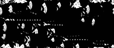 Siyah ve beyaz soyut arka plan. Noktaların, çatlakların, tozların, lekelerin tek renkli dokusu. Yazdırma ve tasarım için desen