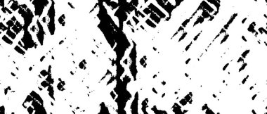 Siyah ve beyaz soyut arka plan. Noktaların, çatlakların, tozların, lekelerin tek renkli dokusu. Yazdırma ve tasarım için desen