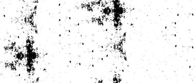 Siyah ve beyaz soyut arka plan. Noktaların, çatlakların, tozların, lekelerin tek renkli dokusu. Yazdırma ve tasarım için desen