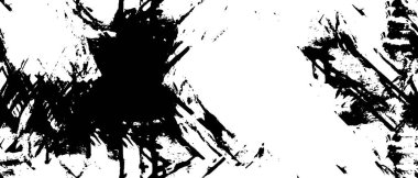 Siyah ve beyaz soyut arka plan. Noktaların, çatlakların, tozların, lekelerin tek renkli dokusu. Yazdırma ve tasarım için desen