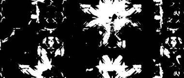 Siyah ve beyaz soyut arka plan. Noktaların, çatlakların, tozların, lekelerin tek renkli dokusu. Yazdırma ve tasarım için desen