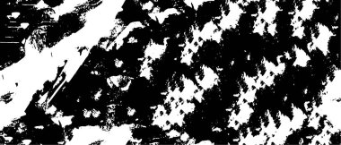 Grunge üst üste biniyor. Soyut siyah-beyaz vektör arkaplanı. Çatlak, leke ve noktalarda kirli desenli tek renkli klasik yüzey. Karanlık korku tarzında eski bir duvar.