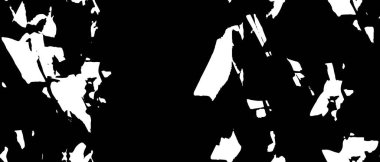 Grunge üst üste biniyor. Soyut siyah-beyaz vektör arkaplanı. Çatlak, leke ve noktalarda kirli desenli tek renkli klasik yüzey. Karanlık korku tarzında eski bir duvar.