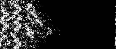 Grunge üst üste biniyor. Soyut siyah-beyaz vektör arkaplanı. Çatlak, leke ve noktalarda kirli desenli tek renkli klasik yüzey. Karanlık korku tarzında eski bir duvar.