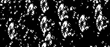 Grunge üst üste biniyor. Soyut siyah-beyaz vektör arkaplanı. Çatlak, leke ve noktalarda kirli desenli tek renkli klasik yüzey. Karanlık korku tarzında eski bir duvar.