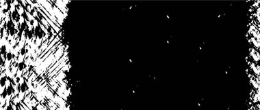 Grunge üst üste biniyor. Soyut siyah-beyaz vektör arkaplanı. Çatlak, leke ve noktalarda kirli desenli tek renkli klasik yüzey. Karanlık korku tarzında eski bir duvar.