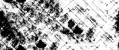 Grunge üst üste biniyor. Soyut siyah-beyaz vektör arkaplanı. Çatlak, leke ve noktalarda kirli desenli tek renkli klasik yüzey. Karanlık korku tarzında eski bir duvar.