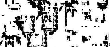 Grunge üst üste biniyor. Soyut siyah-beyaz vektör arkaplanı. Çatlak, leke ve noktalarda kirli desenli tek renkli klasik yüzey. Karanlık korku tarzında eski bir duvar.