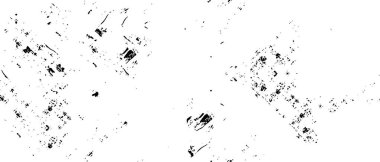 Grunge üst üste biniyor. Soyut siyah-beyaz vektör arkaplanı. Çatlak, leke ve noktalarda kirli desenli tek renkli klasik yüzey. Karanlık korku tarzında eski bir duvar.