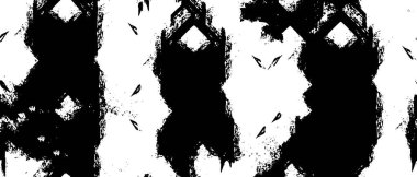 Grunge üst üste biniyor. Soyut siyah-beyaz vektör arkaplanı. Çatlak, leke ve noktalarda kirli desenli tek renkli klasik yüzey. Karanlık korku tarzında eski bir duvar.