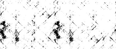 Grunge üst üste biniyor. Soyut siyah-beyaz vektör arkaplanı. Çatlak, leke ve noktalarda kirli desenli tek renkli klasik yüzey. Karanlık korku tarzında eski bir duvar.