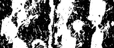 Grunge üst üste biniyor. Soyut siyah-beyaz vektör arkaplanı. Çatlak, leke ve noktalarda kirli desenli tek renkli klasik yüzey. Karanlık korku tarzında eski bir duvar.