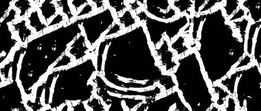 Grunge üst üste biniyor. Soyut siyah-beyaz vektör arkaplanı. Çatlak, leke ve noktalarda kirli desenli tek renkli klasik yüzey. Karanlık korku tarzında eski bir duvar.