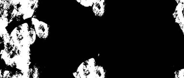 Grunge üst üste biniyor. Soyut siyah-beyaz vektör arkaplanı. Çatlak, leke ve noktalarda kirli desenli tek renkli klasik yüzey. Karanlık korku tarzında eski bir duvar.