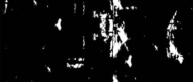 Grunge üst üste biniyor. Soyut siyah-beyaz vektör arkaplanı. Çatlak, leke ve noktalarda kirli desenli tek renkli klasik yüzey. Karanlık korku tarzında eski bir duvar.