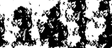 Grunge üst üste biniyor. Soyut siyah-beyaz vektör arkaplanı. Çatlak, leke ve noktalarda kirli desenli tek renkli klasik yüzey. Karanlık korku tarzında eski bir duvar.