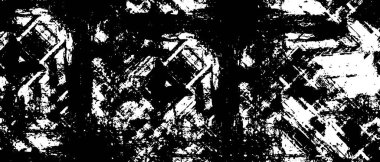 Grunge üst üste biniyor. Soyut siyah-beyaz vektör arkaplanı. Çatlak, leke ve noktalarda kirli desenli tek renkli klasik yüzey. Karanlık korku tarzında eski bir duvar.