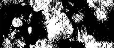 Grunge üst üste biniyor. Soyut siyah-beyaz vektör arkaplanı. Çatlak, leke ve noktalarda kirli desenli tek renkli klasik yüzey. Karanlık korku tarzında eski bir duvar.