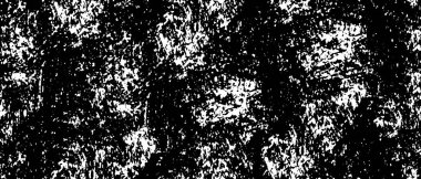 Grunge üst üste biniyor. Soyut siyah-beyaz vektör arkaplanı. Çatlak, leke ve noktalarda kirli desenli tek renkli klasik yüzey. Karanlık korku tarzında eski bir duvar.
