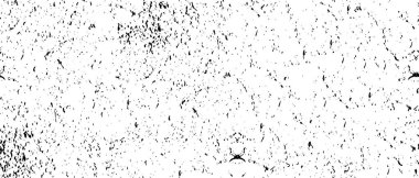 Grunge üst üste biniyor. Soyut siyah-beyaz vektör arkaplanı. Çatlak, leke ve noktalarda kirli desenli tek renkli klasik yüzey. Karanlık korku tarzında eski bir duvar.