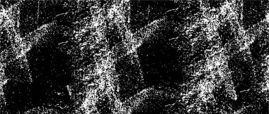 Grunge üst üste biniyor. Soyut siyah-beyaz vektör arkaplanı. Çatlak, leke ve noktalarda kirli desenli tek renkli klasik yüzey. Karanlık korku tarzında eski bir duvar.