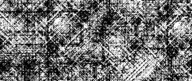 Grunge üst üste biniyor. Soyut siyah-beyaz vektör arkaplanı. Çatlak, leke ve noktalarda kirli desenli tek renkli klasik yüzey. Karanlık korku tarzında eski bir duvar.
