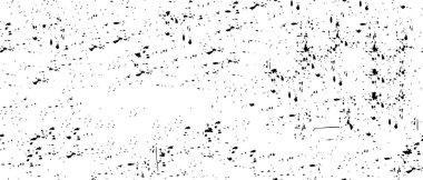 Grunge üst üste biniyor. Soyut siyah-beyaz vektör arkaplanı. Çatlak, leke ve noktalarda kirli desenli tek renkli klasik yüzey. Karanlık korku tarzında eski bir duvar.