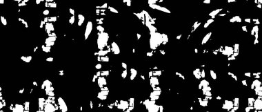 Grunge üst üste biniyor. Soyut siyah-beyaz vektör arkaplanı. Çatlak, leke ve noktalarda kirli desenli tek renkli klasik yüzey. Karanlık korku tarzında eski bir duvar.