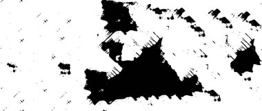 Grunge üst üste biniyor. Soyut siyah-beyaz vektör arkaplanı. Çatlak, leke ve noktalarda kirli desenli tek renkli klasik yüzey. Karanlık korku tarzında eski bir duvar.
