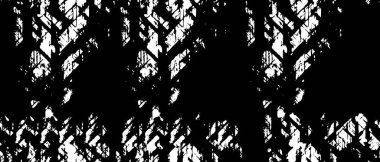 Grunge üst üste biniyor. Soyut siyah-beyaz vektör arkaplanı. Çatlak, leke ve noktalarda kirli desenli tek renkli klasik yüzey. Karanlık korku tarzında eski bir duvar.