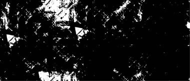 Grunge üst üste biniyor. Soyut siyah-beyaz vektör arkaplanı. Çatlak, leke ve noktalarda kirli desenli tek renkli klasik yüzey. Karanlık korku tarzında eski bir duvar.