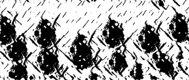 Grunge üst üste biniyor. Soyut siyah-beyaz vektör arkaplanı. Çatlak, leke ve noktalarda kirli desenli tek renkli klasik yüzey. Karanlık korku tarzında eski bir duvar.