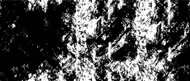 Grunge üst üste biniyor. Soyut siyah-beyaz vektör arkaplanı. Çatlak, leke ve noktalarda kirli desenli tek renkli klasik yüzey. Karanlık korku tarzında eski bir duvar.
