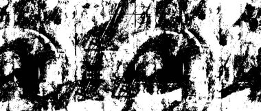 Grunge üst üste biniyor. Soyut siyah-beyaz vektör arkaplanı. Tek renkli vintage yüzey
