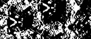 Grunge üst üste biniyor. Soyut siyah-beyaz vektör arkaplanı. Tek renkli vintage yüzey