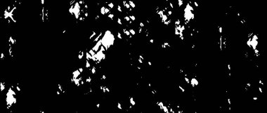 Grunge üst üste biniyor. Soyut siyah-beyaz vektör arkaplanı. Çatlak, leke ve noktalarda kirli desenli tek renkli klasik yüzey. Karanlık korku tarzında eski bir duvar.