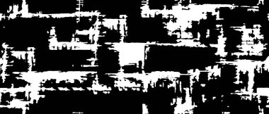 Grunge üst üste biniyor. Soyut siyah-beyaz vektör arkaplanı. Çatlak, leke ve noktalarda kirli desenli tek renkli klasik yüzey. Karanlık korku tarzında eski bir duvar.